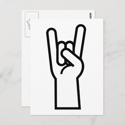 Rock- en Roll-handsymbool Briefkaart (Voorkant / Achterkant)
