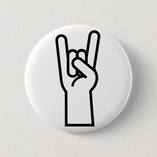 Rock- en Roll-handsymbool Ronde Button 5,7 Cm (Voorkant)