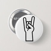 Rock- en Roll-handsymbool Ronde Button 5,7 Cm (Voorkant /achterkant)