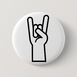 Rock- en Roll-handsymbool Ronde Button 5,7 Cm