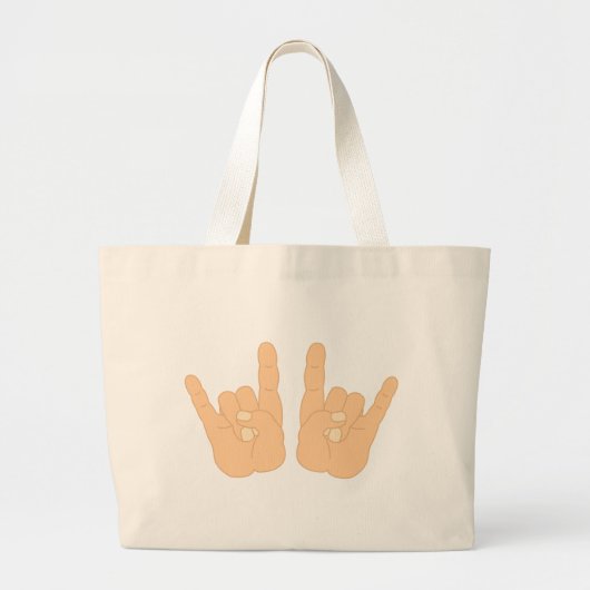 Rock- en Roll-handtekeningen Grote Tote Bag (Voorkant)