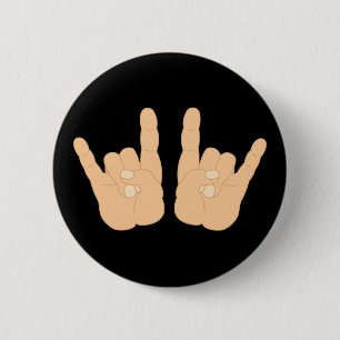 Rock- en Roll-handtekeningen Ronde Button 5,7 Cm