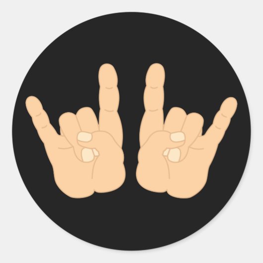 Rock- en Roll-handtekeningen Ronde Sticker (Voorkant)