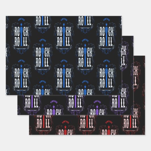  Rock en Roll Inpakpapier Vel (Set)