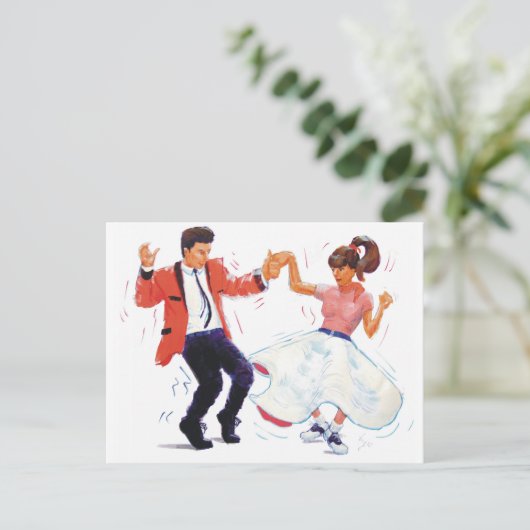 Rock en Roll Jive Dancing Postcard Briefkaart (Staand voorkant)