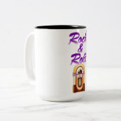 Rock en Roll Jukebox Tweekleurige Koffiemok (Voorkant links)