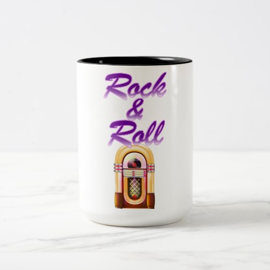Rock en Roll Jukebox Tweekleurige Koffiemok (Center)