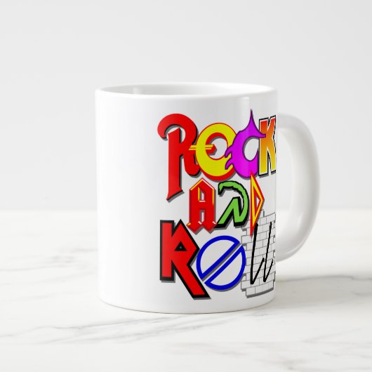 Rock- en Roll Jumbo-Mok Grote Koffiekop (Voorkant rechts)