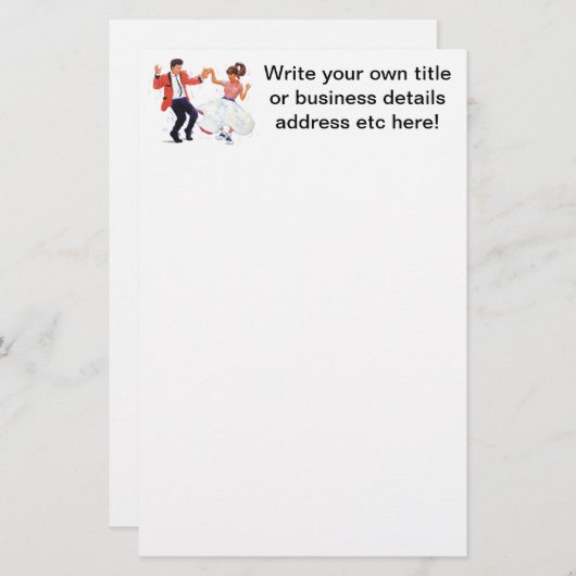 Rock en Roll. Klassieke dansnostalgie van 1950 Briefpapier (Voorkant / Achterkant)