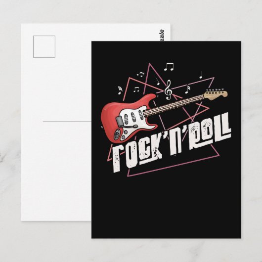 Rock en Roll Lover Guitar Music Briefkaart (Voorkant / Achterkant)