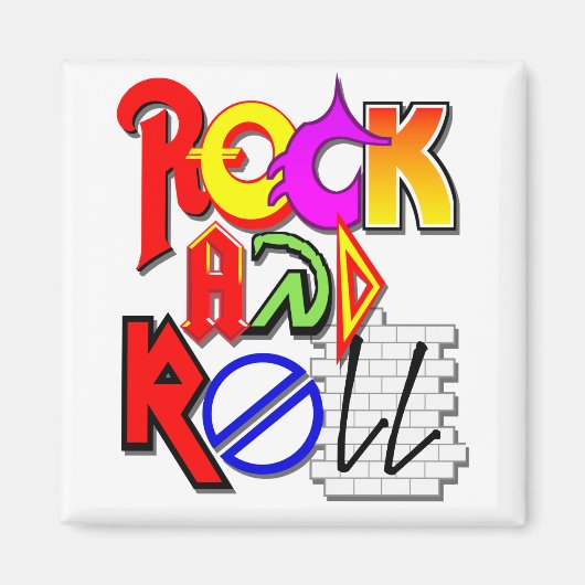 Rock en Roll Magnet (Wit) (Voorkant)