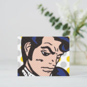 Rock- en Roll Man Pop Art Briefkaart (Staand voorkant)