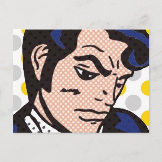 Rock- en Roll Man Pop Art Briefkaart (Voorkant)