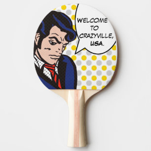 Rock- en Roll Man Pop Art Ping Pong Paddle Tafeltennisbatje