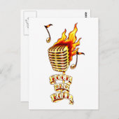 Rock- en Roll-microfoon Briefkaart (Voorkant / Achterkant)