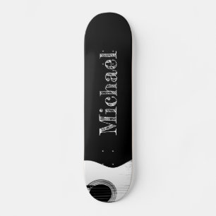 Rock- en Roll Monogram Black en White Guitar Persoonlijk Skateboard