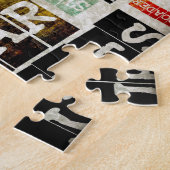Rock- en Roll Music-Poster Kunst als achtergrond Legpuzzel (Zijkant)