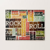 Rock- en Roll Music-Poster Kunst als achtergrond Legpuzzel (Horizontaal)