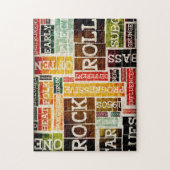 Rock- en Roll Music-Poster Kunst als achtergrond Legpuzzel (Verticaal)