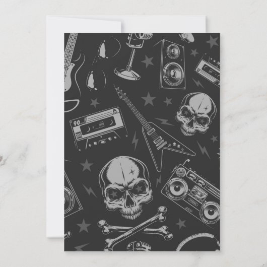 Rock- en roll-muziekdans-uitnodiging save the date (Achterkant)