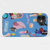 Rock- en Roll Oldies Cartoon Happy Fun Pattern Case-Mate iPhone Case (Achterkant (horizontaal))