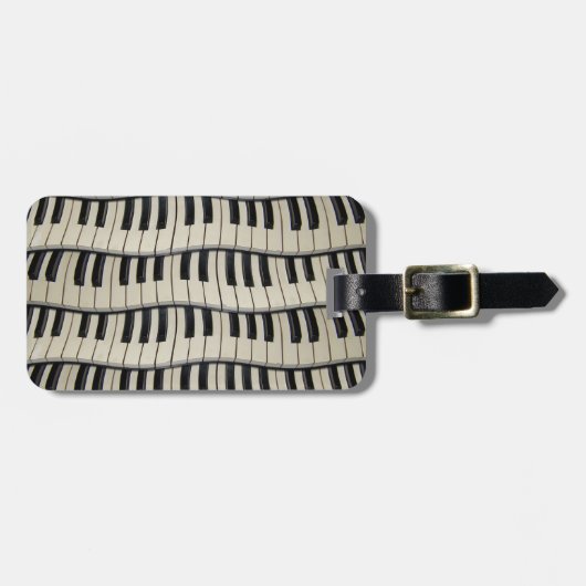 Rock- en Roll Piano-sleutels Bagagelabel (Voorkant horizontaal)