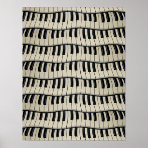 Rock- en Roll Piano-sleutels Poster
