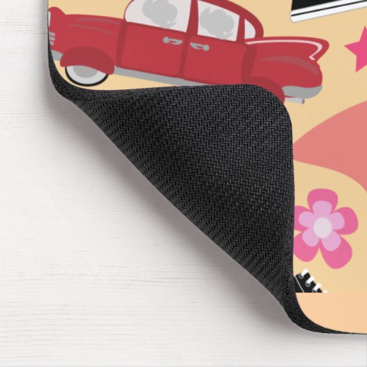 Rock- en Roll Pinky Fifties Flashback Pattern Muismat (Hoek)