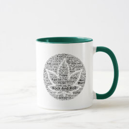 Rock- en Roll Pot Leaf Word Art Mok