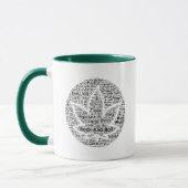 Rock- en Roll Pot Leaf Word Art Mok (Links)