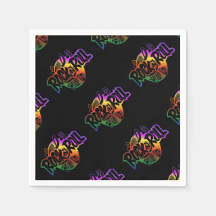 Rock- en Roll Rainbow Music Pattern Napkins Servetten