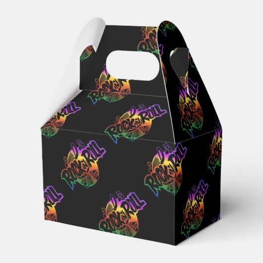 Rock- en Roll Rainbow Music Pattern-voordeelbox Bedankdoosjes (Achterkant)