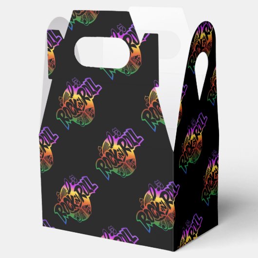 Rock- en Roll Rainbow Music Pattern-voordeelbox Bedankdoosjes (Geopend)