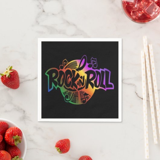 Rock- en Roll Rainbow Music Theme Napkins Servetten (Insitu)