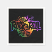 Rock- en Roll Rainbow Music Theme Napkins Servetten (Voorkant)
