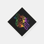 Rock- en Roll Rainbow Music Theme Napkins Servetten (Hoek)