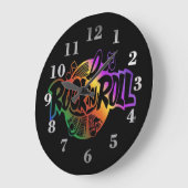Rock en Roll Rainbow Music Theme Wall Clock Grote Klok (Hoek)
