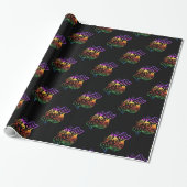 Rock- en Roll Rainbow Music Theme Wrapping Paper Cadeaupapier (Uitgerold)