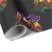 Rock- en Roll Rainbow Music Theme Wrapping Paper Cadeaupapier (Rol Hoek)
