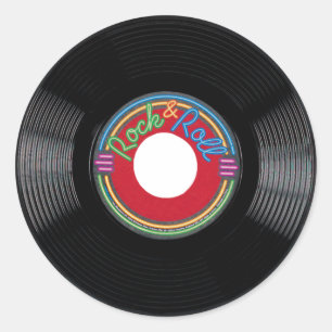 Rock- en Roll-recordticker van 45 toeren Ronde Sticker