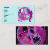 ROCK- EN ROLL RETRO PEACE SIGN PROFILE-KAARTEN VISITEKAARTJE (Voorkant / Achterkant)