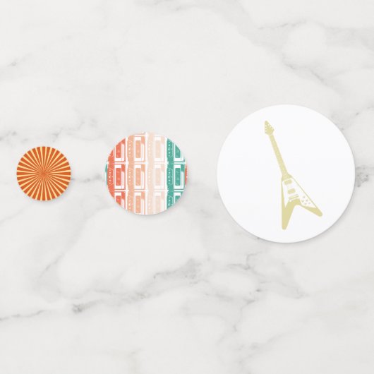 Rock en Roll Rockstar Guitar Birthday Confetti (Achterkanten)