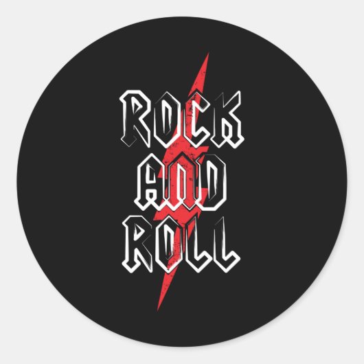 ROCK EN ROLL RONDE STICKER (Voorkant)