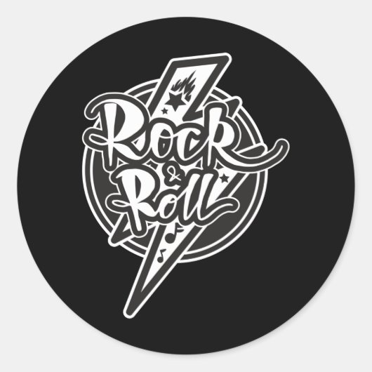 ROCK EN ROLL RONDE STICKER (Voorkant)
