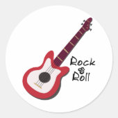 Rock en Roll Ronde Sticker (Voorkant)