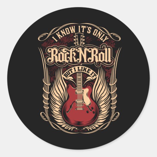 ROCK EN ROLL RONDE STICKER (Voorkant)