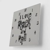 Rock- en Roll Skulls-wandklok Vierkante Klok (Hoek)