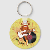Rock en Roll Sock Monkey Sleutelhanger (Voorkant)
