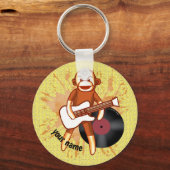 Rock en Roll Sock Monkey Sleutelhanger (Voorkant)