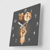 Rock- en Roll Square-wandklok Vierkante Klok (Hoek)